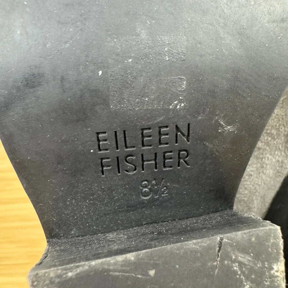 EILEEN FISHER Tornado Gray Suede Wedge Booties Ankle Boots Women Size‎ 8.5